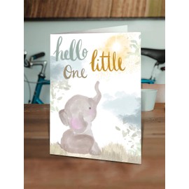 Brainbox Candy -Sweet Cute Newborn Boy/Girl Baby Card - 'Hello Little One' - Blank Inside