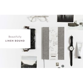 Promptly Journals, A Complete Travel Journal: From Boarding to Exploring (Grey Tweed, Linen) | Vacation Journal | Travel Memories Journal | Road Trip Essentials