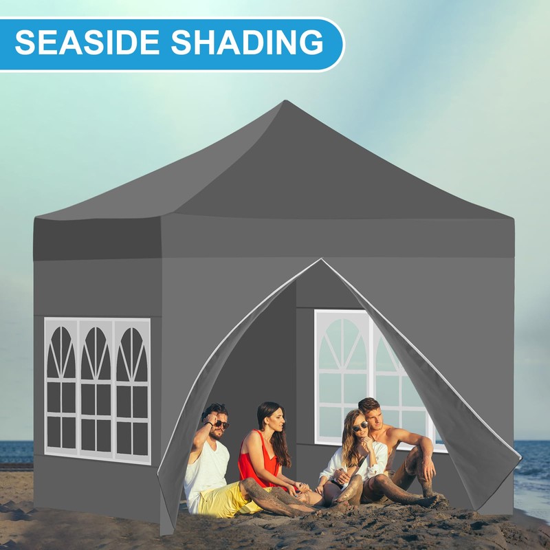 4 Pcs Pop up Canopy Sidewalls for 10x10 Frame, Grey