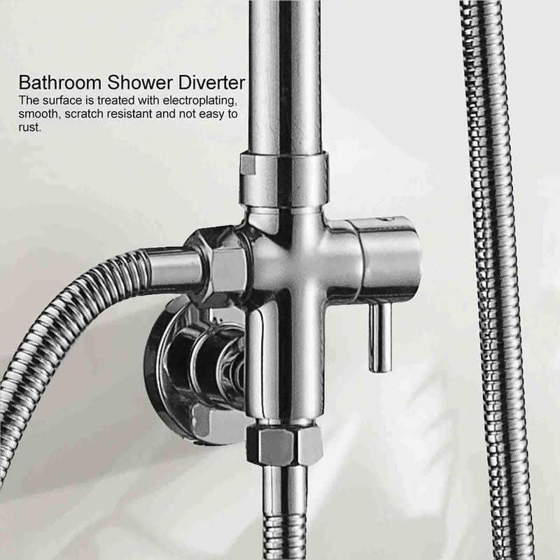 Shower Diverter Valve, G1/2 Wall Mounted Round Copper Bathroom Brass