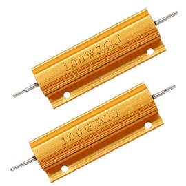 Hordion 2 Pack Aluminum Case Resistor 100W 3 Ohm, Wirewound Resistors Chassis Mounted Screw Tap Power Resistor Adapter for Inverter LED Lights Speakers