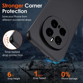 QWYJ Funda para Honor Magic 7 Pro 5G Case Protectora de TPU Suave Ultrafina Matte Minimalista Carcasa para Honor Magic 7 Pro 5G Funda Liso(Negro)