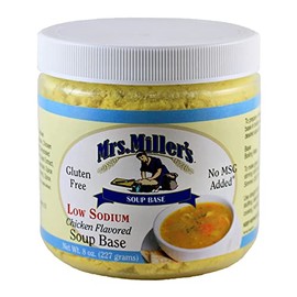AmishTastes Mrs. Miller's Low Sodium Chicken Soup Base, Gluten Free, No MSG, 8 oz. (Pack of 4)