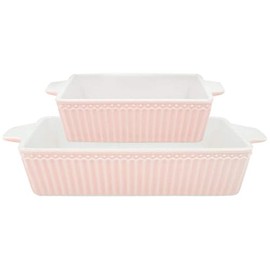 [W] Dishes Alice pale pink rectangular set of 2 small