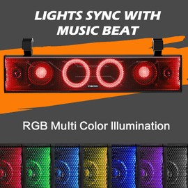purevox UTV Sound Bar,26 Inch ATV Soundbar Music Sync Multicolor Lights SXS Sound Bar Waterproof Bluetooth Golf Cart Sound Bar for Polaris RZR Can-Am Defender Maverick