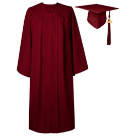 GraduatePro Matte Graduation Cap and Gown 2025 Set Bulk with Tassel for High School & College Maroon 42