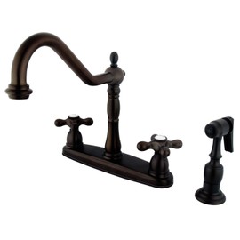 Elements of Design EB1755AXBS New Orleans 8" Center Kitchen Faucet with Brass Sprayer, 8-5/8" in Spout Reach, Oil Rubbed Bronze