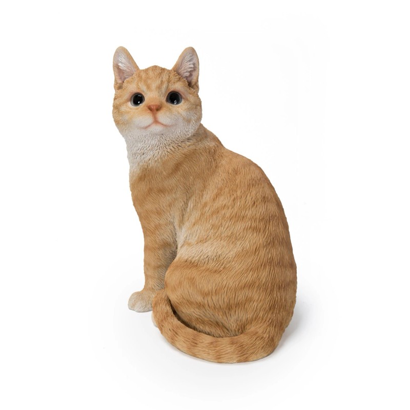 Hi-Line Gift Ltd. Orange Tabby Cat Sitting Lifelike Garden Statue