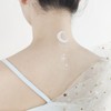 Nirbffo White Moon Flower Star Temporary Tattoos for Women Lace