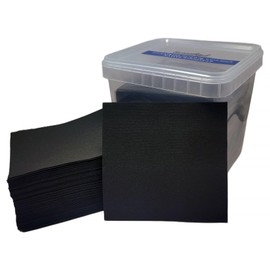 Suenoazul Black Cocktail Napkins Disposable Thicker 1 Ply Beverage Napkin Bar Linen-Like Square Paper for Everyday Use Party or Wedding 5X 5Inch (100 Count)