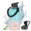 HASLE OUTFITTERS Half Gallon Insulated Water Bottles 64 oz, Stainless