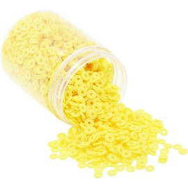Mandala Crafts 6mm Yellow Polymer Clay Beads Kit for Friendship Bracelets - 3000 Yellow Heishi Beads Disc Beads for Jewelry Making Round Spacers - Flat Beads for Bracelets Making