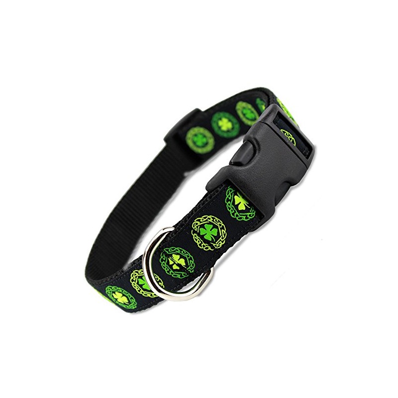 Irish Dog Collar with Celtic Knots on Black, Small Dogs