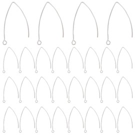 PH PandaHall 100 Pcs 304 Stainless Steel Earring Hooks Ear Wire 41x22x1mm for Jewelry Making