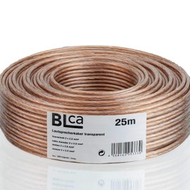 Dcsk Speaker Cable - 25 / 50 m Copper Cable - Hi-Fi / Audio / Loudspeaker Cable - Transparent / White