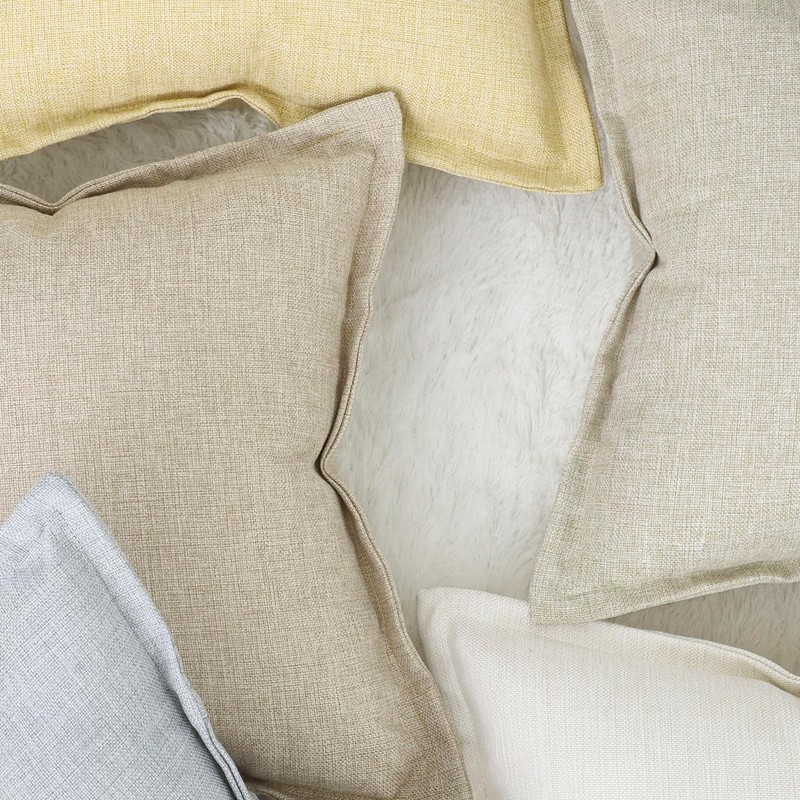 Madizz Set of 2 Linen Cushion Covers with Wide Edge,