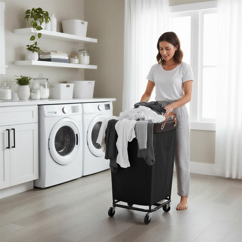 StorageWorks 160L Laundry Basket with Wheels, Large Rolling Hampers for