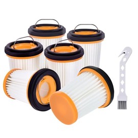 6 Pack WV201 Filter Replacement for Shark Wandvac ION W1 S87 Cordless Handheld Vacuum, Compatible with WV200, WV201, WV205, WV220, WV201BK, Compare to Part # XHFWV200
