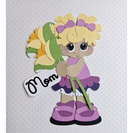 Unbranded Mothers Day Girl Blonde Hair. Scrapbook, Card Making Paper Piecing