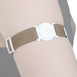 DiaBrothers Freestyle Libre 3 Fixation Strap Holder with Adjustable Bracelet – Holder: White – Bracelet: Beige – Size: L (35-45 cm)