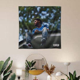 LCFhome Star Singer J Tapestry Cole Banner Wall Hanging Flag（4x4ft/120x120cm,Vivid Color,150D Polyster,HD Printing）For College Dorm Living Room Bedroom Decor