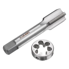 QUARKZMAN 2 Piece Tap and Die Set, 7/8-14 UNF Left Hand Thread Tap & Round Die Set, Thread Cutting Tool for Repairing Nuts, Bolts and Bolts