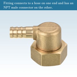 QUARKZMAN 8 mm Barbed to G1/2 Female Thread Pipe x 1 Brass Elbow Barbed Hose Fitting Swivel Nut Pipe Connector for Air Water Fuel Pneumatic Hose Gold