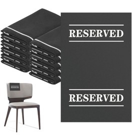 10 Pcs Reserved Chair Signs Cloth Church Placeholder Reserved Pew Signs Chair Reserved Seat Coverswith Printed Words For Weddings, Churches, Eceptions, Cinema,Celebrations, Parties and Events(Black)