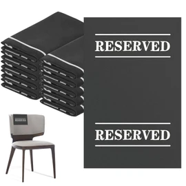 10 Pcs Reserved Chair Signs Cloth Church Placeholder Reserved Pew Signs Chair Reserved Seat Coverswith Printed Words For Weddings, Churches, Eceptions, Cinema,Celebrations, Parties and Events(Black)