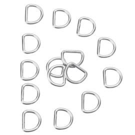 DELORIGIN 20PCS Metal D Rings 304 Stainless Steel D Ring Solid Seamless Welding Linking Rings 0.7" Small D Rings Carabiner for Backpack Purse Webbing Straps Lanyard Dog Collar Keychain Making Supplies
