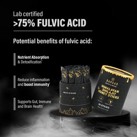 Bargad Himalayan Shilajit Honey Sticks with Saffron – 30 Count | 75%+ Fulvic Acid, 85+ Trace Minerals | Natural Energy & Immunity Booster | Easy Single-Use Packets