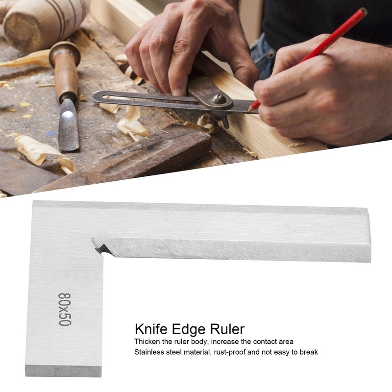 Knife Edge Ruler Stainless Steel Engineer Right Angle Angle Detecting