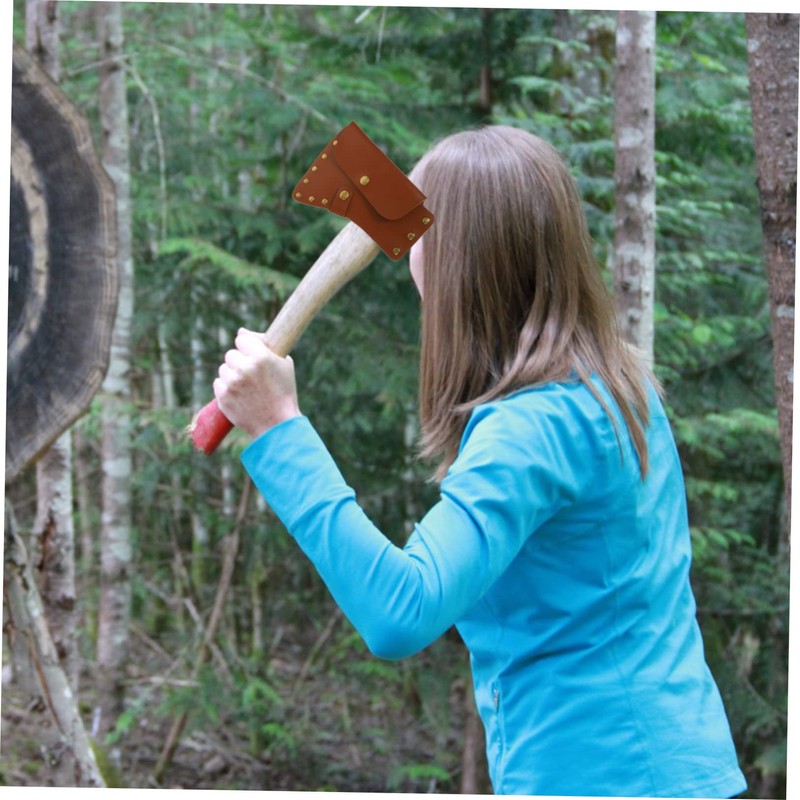 TOVINANNA Leather Cover for Firewood Chopping Axe Portable Hatchet Sleeve