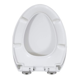 WinZo UF001 Elongated Toilet Seat Cover, Heavy Duty UF Soft Close Top Mounting Metal Bolts Quick Release Easy Install Clean White