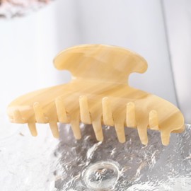 Hair Claw for Women 4 inch Waterproof Hair Clip for Medium Long Hair,Non-slip Stylish Claw for Updos,Daily Use,Elegant Bow Hair Claw Clip, Large Size, Marble Blue (biege)