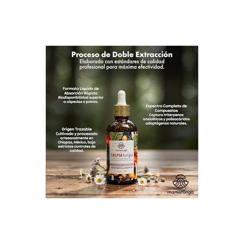 CalmaFunga - Tintura Adaptógena de Doble Extracción | Blend de
