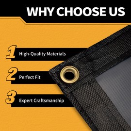 MVPNET 70% Heavy Duty Mesh Tarp with Grommets, 7' x 18' Shade Canopy for Patio, Garden Privacy Fence Screen, Outdoor Sun Shades for Backyard, Black