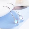 Unbranded 925 Silver Plated Opal Teardrop Ear Chain Thread Through