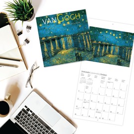 Graphique 2025 Van Gogh Mini Wall Calendar | 7” x 7” | Thick Paper | Home & Office Organizer | Large Monthly Grid | 3 Languages & Marked Holidays | 4 Month Preview Page for 2026