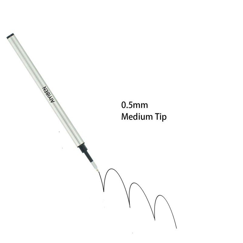 4.37 inch Rollerball Pen Refills, Roller Ball Fine Point 0.5mm,