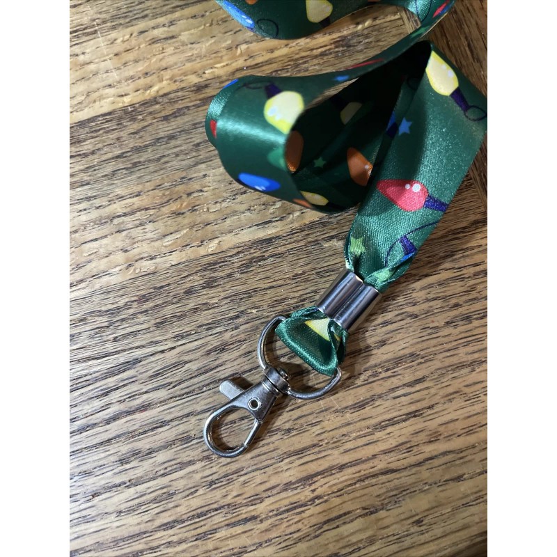 Silver Moon Christmas Lanyard Holiday Lights