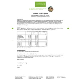 Sanct Bernhard Lecithin Vital Capsules with Soy Lecitin, Vitamin B, Glutamic Acid & Ginseng 120 Capsules