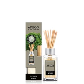 AREON Home Luxury Perfume Reed Diffuser + 10 Rattan Reeds, Platinum Scent