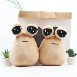 Generic Pou Plush Doll, Cute Plush Alien Toy, Emotional Expression, Light Brown, 3000-17