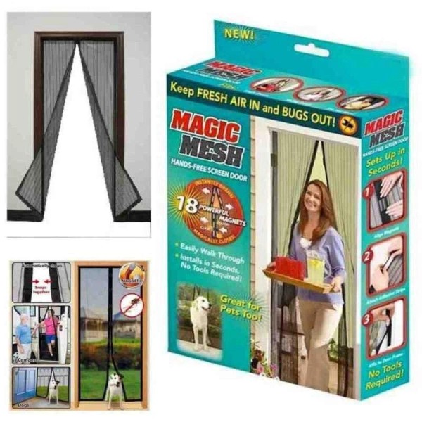 Magic Mesh Deluxe Hands Free Magnetic Screen Door 83" x
