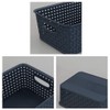 Sandmovie Plastic Weave Storage Baskets for Kitchen Bathroom, Navy Blue,