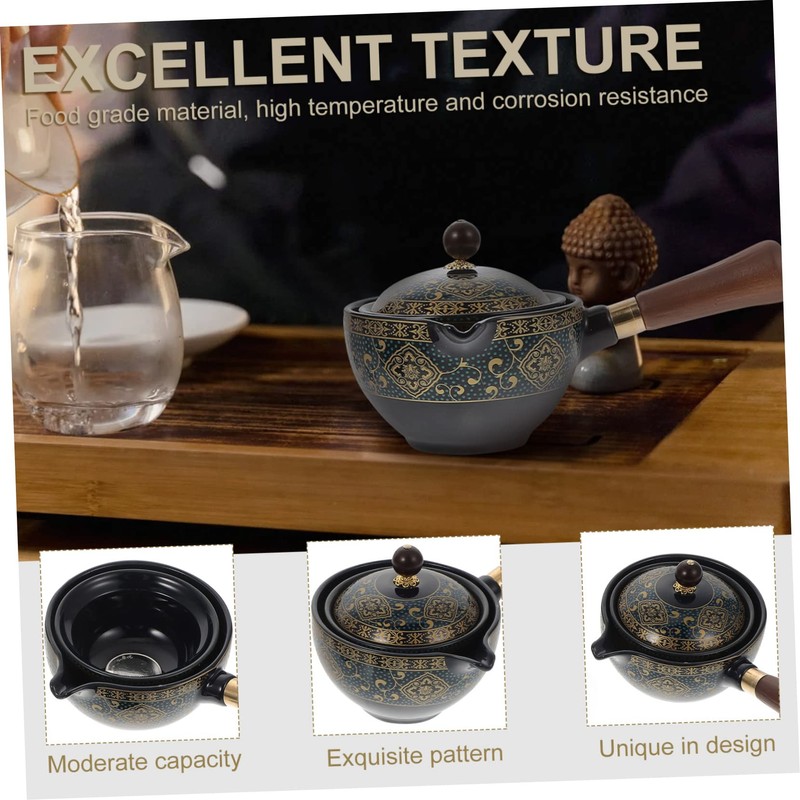 Ciieeo 1 Set Portable Ceramic Teapot Set with Side Handle
