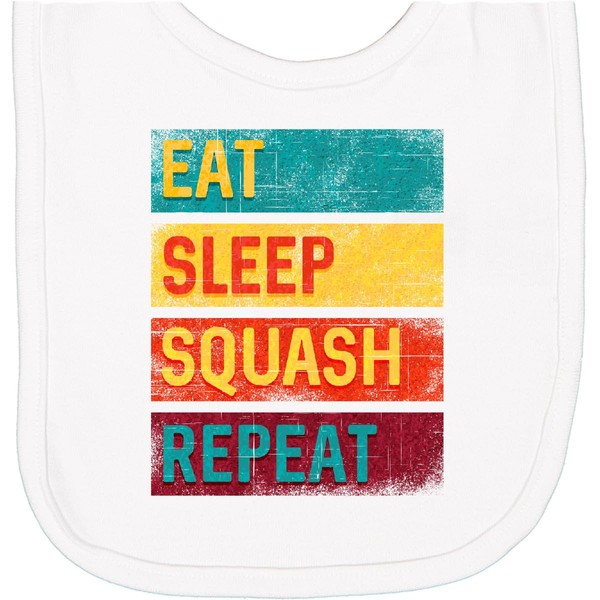 inktastic Squash Player Eat Sleep Squash Repeat Newborn Bib White