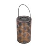 LED Solar Lantern Retro Iron Hollow Portable Warm Light Outdoor