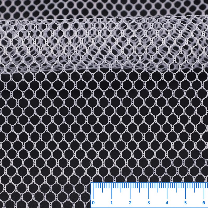 62 X 59 Inch White Mesh Fabric Slightly Stretchy for